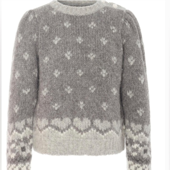 Loveshackfancy Rosie alpaca grey love heart sweater - Picture 4 of 8